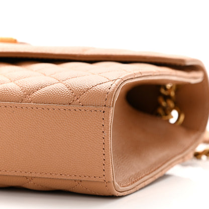 Saint Laurent Grain De Poudre Textured Mixed Matelasse Triquilt Medium Monogram Satchel Dune 9 of 13