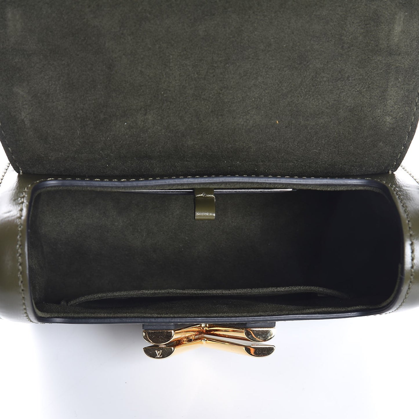 Calfskin Embroidered Twist Shoulder Bag PM Green Gold