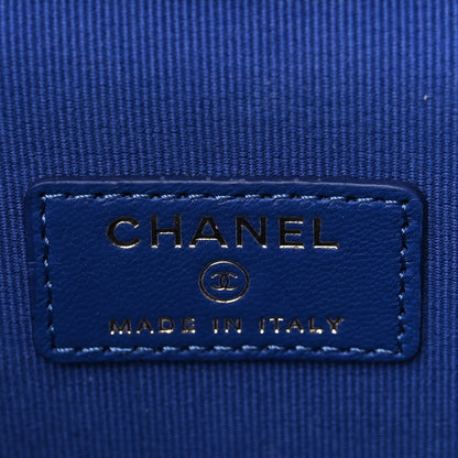 Chanel Lambskin Quilted Top Handle Mini Vanity Case With Chain Blue 6 of 11