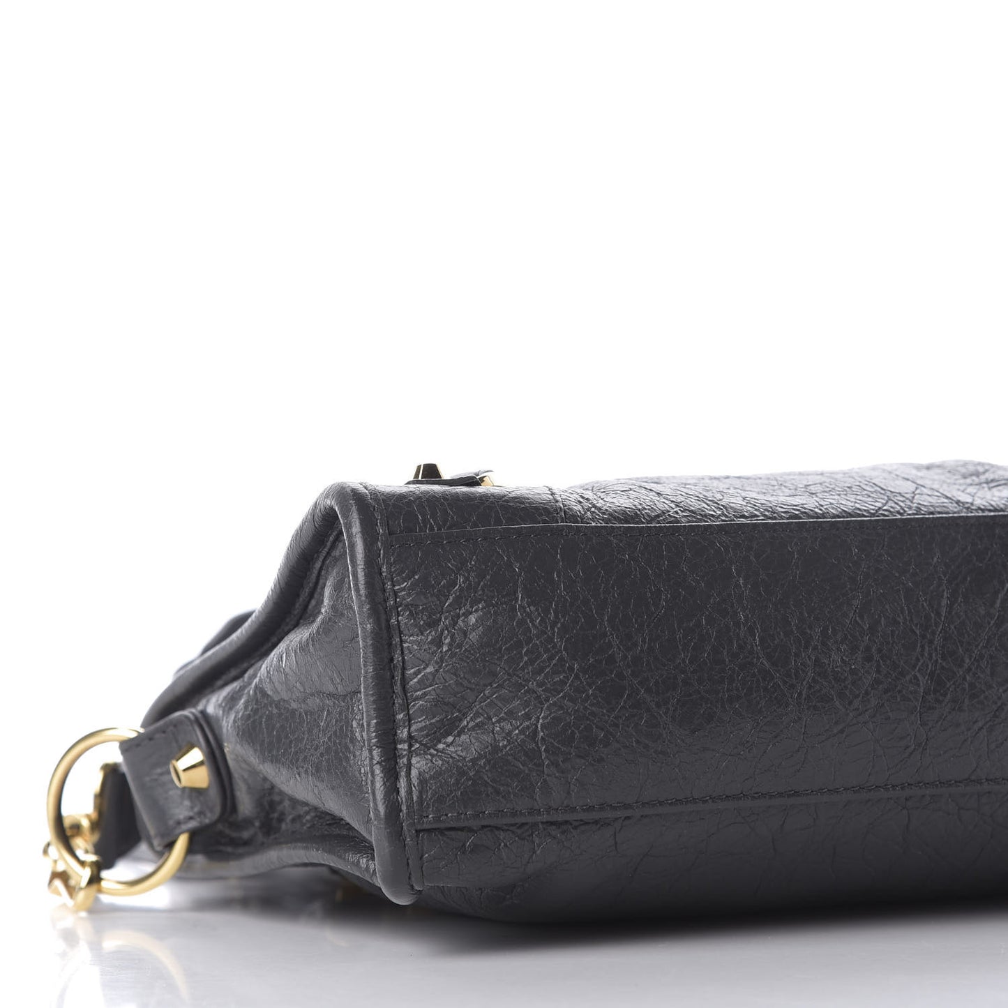 Agneau Classic Gold Hardware Mini City Gris Fossile