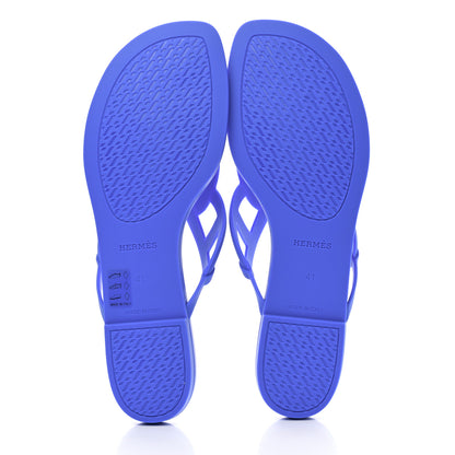 Hermes Rubber Womens Egerie Sandals 41 Bleu Outremer 5 of 7