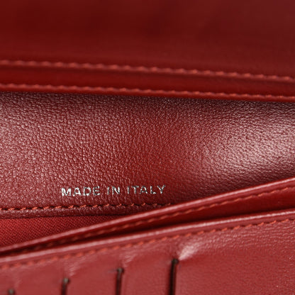 Chanel Lambskin Camellia Embossed Yen Wallet Dark Red 7 of 9