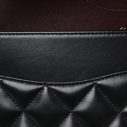 Chanel Lambskin Quilted Jumbo Double Flap Black 10 of 10