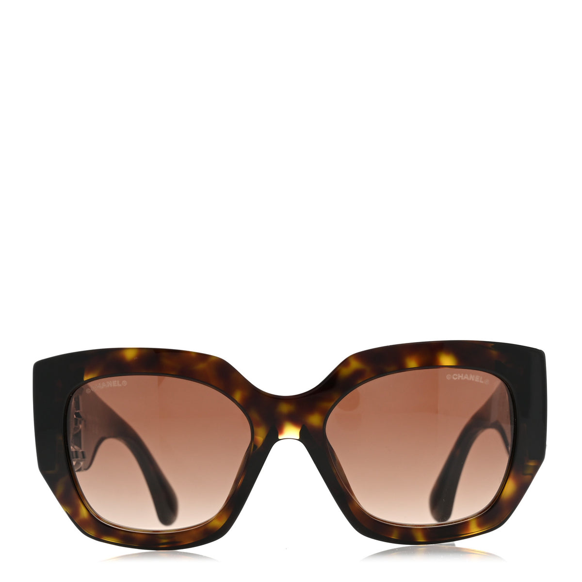 Chanel Acetate Glass Pearl Polarized Oval Sunglasses 5545-A Tortoise 2 of 9