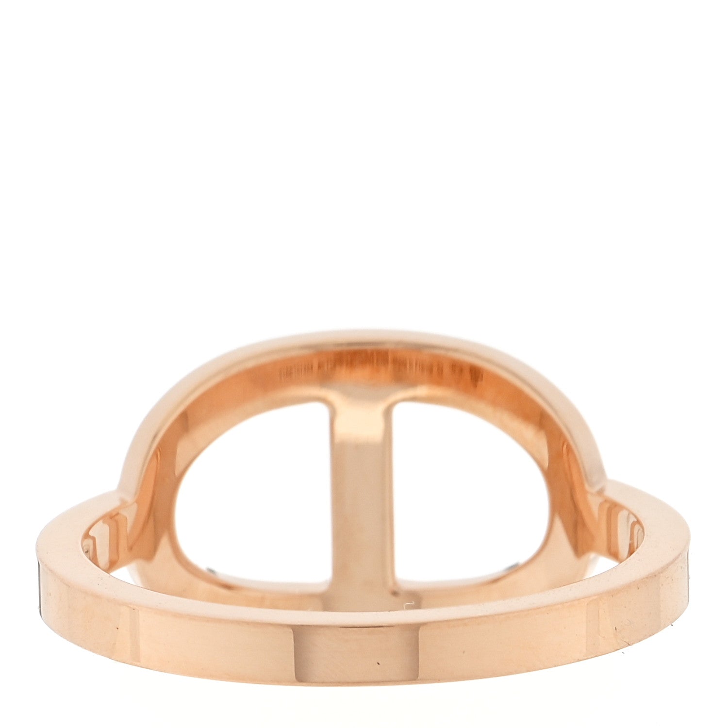 Hermes 18K Rose Gold Diamond MM Chaine d'Ancre Contour Ring 52 6 3 of 5