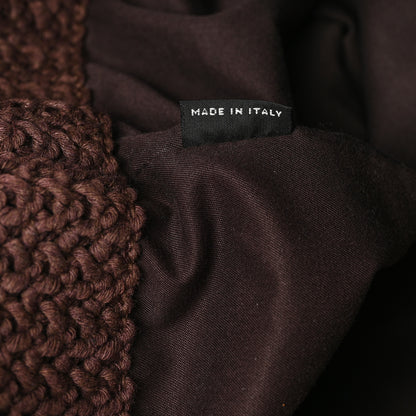 Miu Miu Raffia Crochet Stripe Tote Bag Cacao Celeste Natural 7 of 10