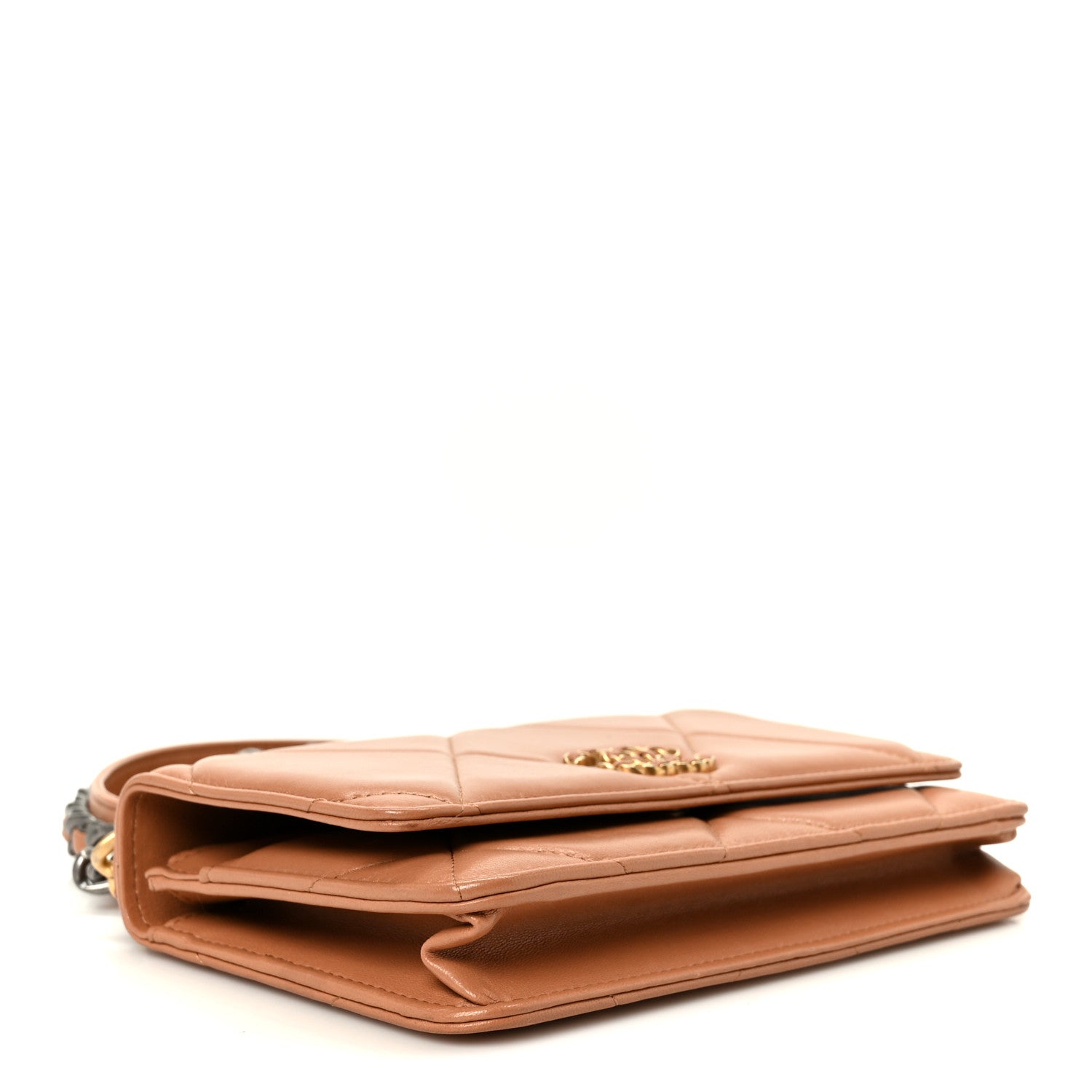 Chanel Lambskin Quilted Chanel 19 Wallet On Chain WOC Brown 4 of 11