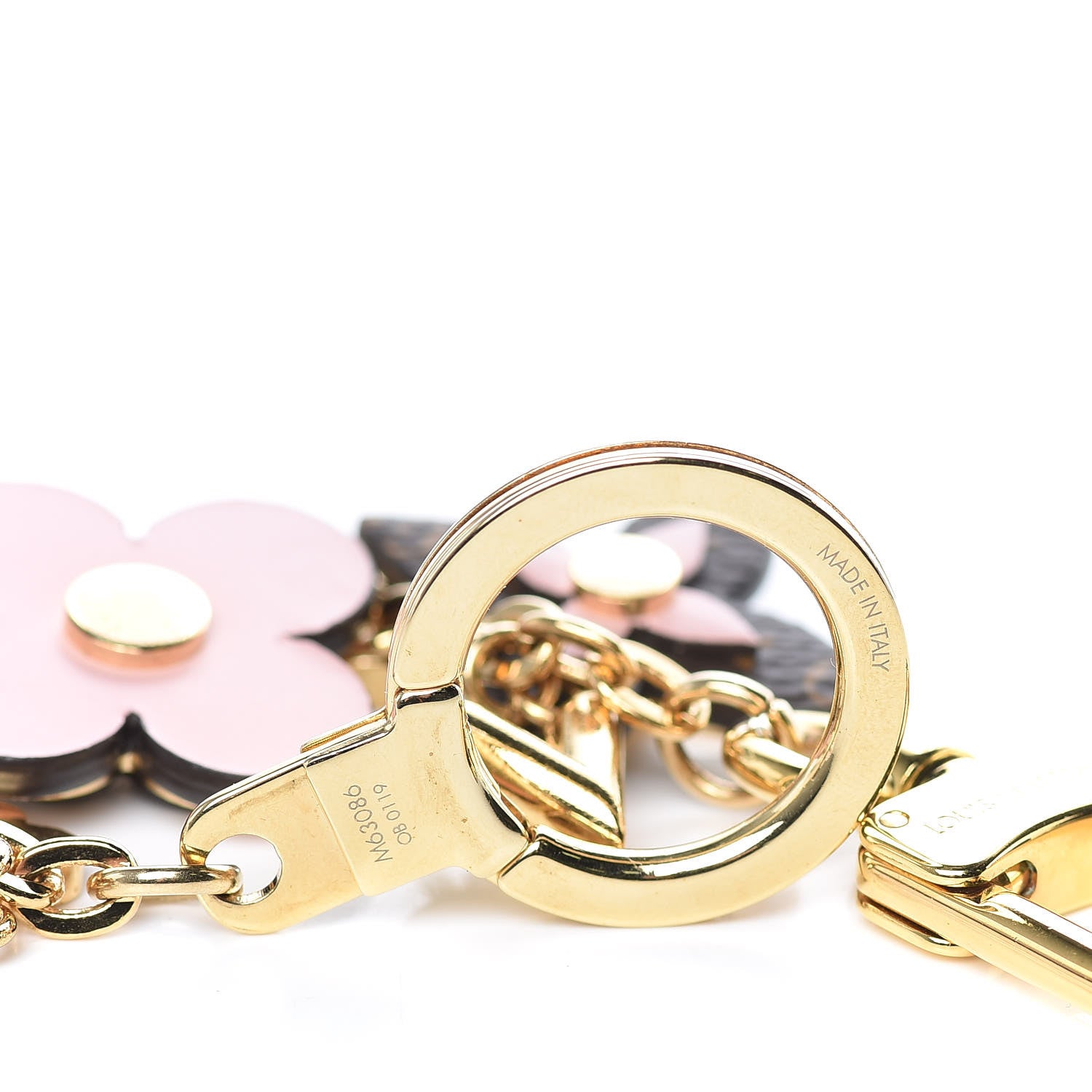 Louis Vuitton Brass Monogram Blooming Flowers Bag Charm Key Holder Rose Ballerine 5 of 5