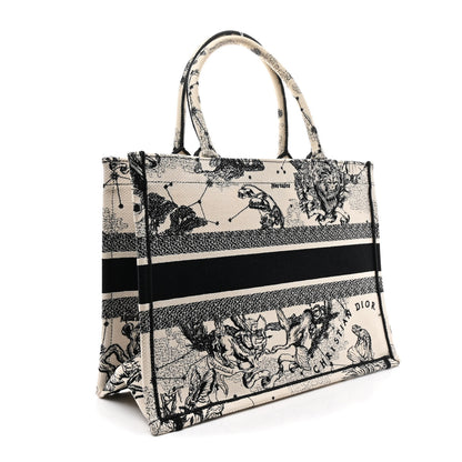 Christian Dior Canvas Zodiac Toile De Jouy Embroidered Medium Book Tote Latte 3 of 13