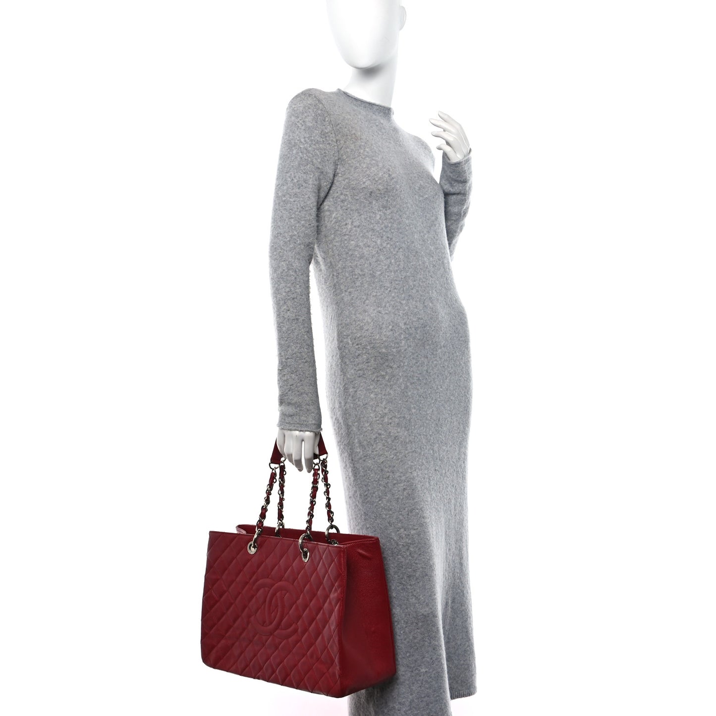 Caviar Quilted XL Grand Shopping Tote GST Red