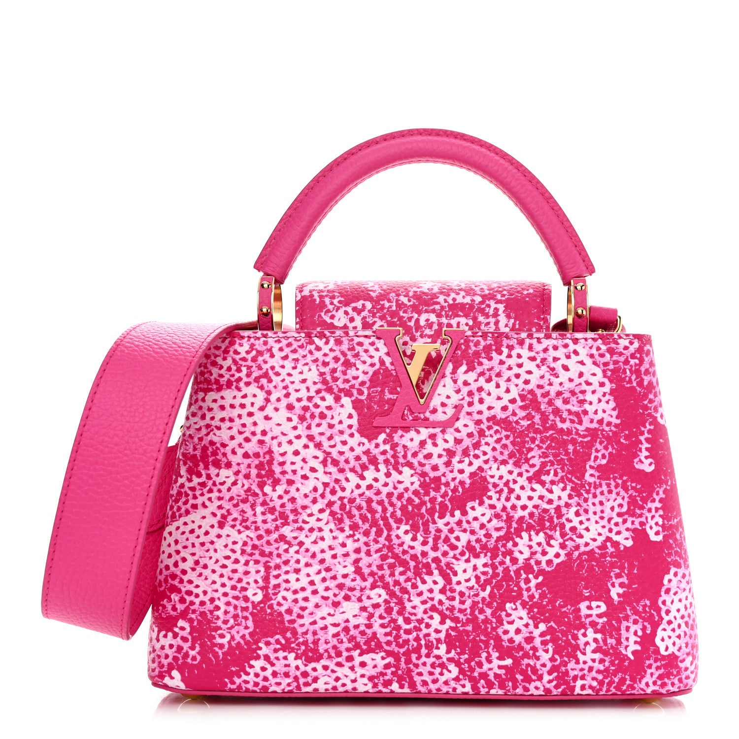 Louis Vuitton LV X YK Taurillon Infinity Net Capucines BB Fuchsia 1 of 10