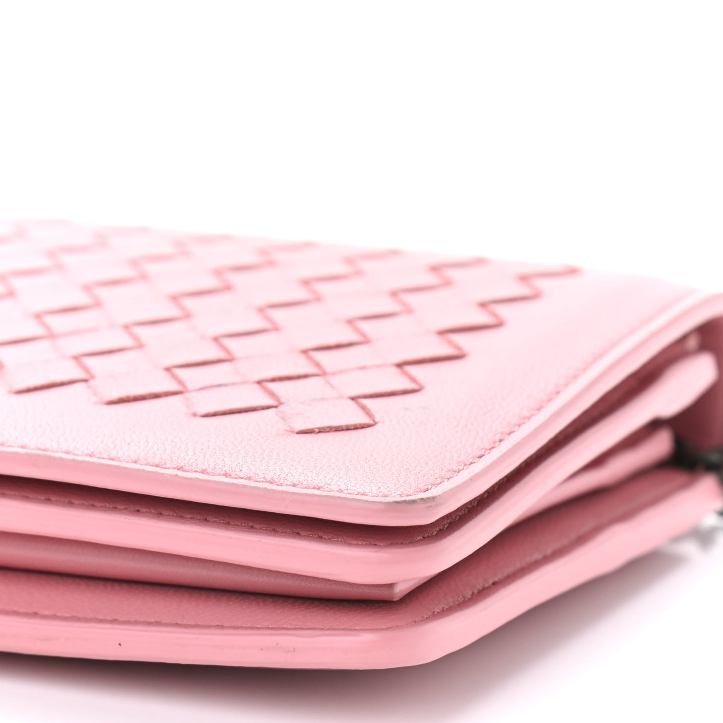 Nappa Intrecciato Continental Wallet on Chain Pink