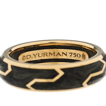 David Yurman 18K Yellow Gold 6mm Forged Carbon Band Ring 58 8.5 4 of 5