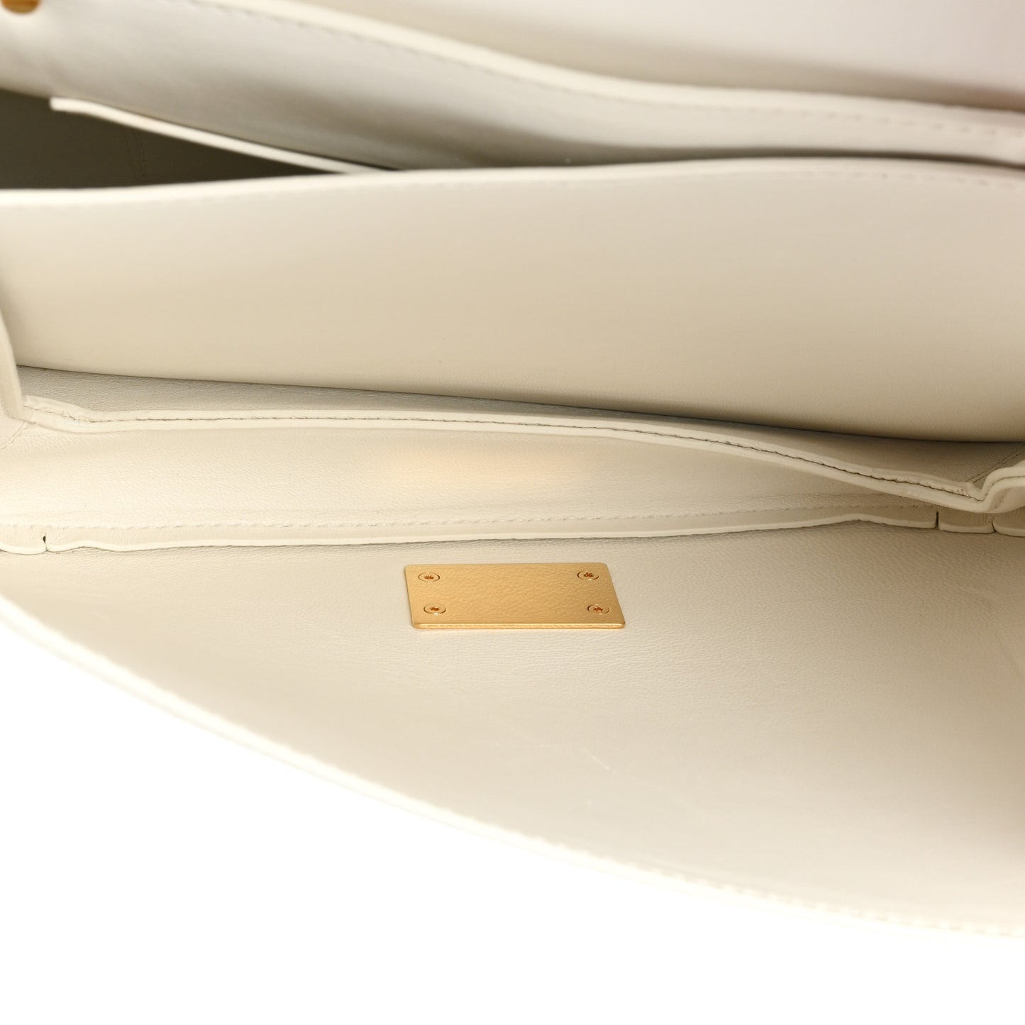 Calfskin Mount Envelope Bag White