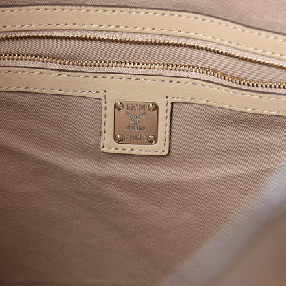 MCM Calfskin Ottomar Monogram Large Klara Hobo New Beige 6 of 9