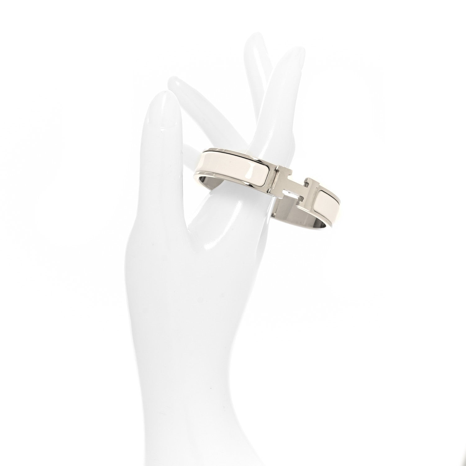 Hermes Enamel Narrow Clic Clac H Bracelet PM White 2 of 4