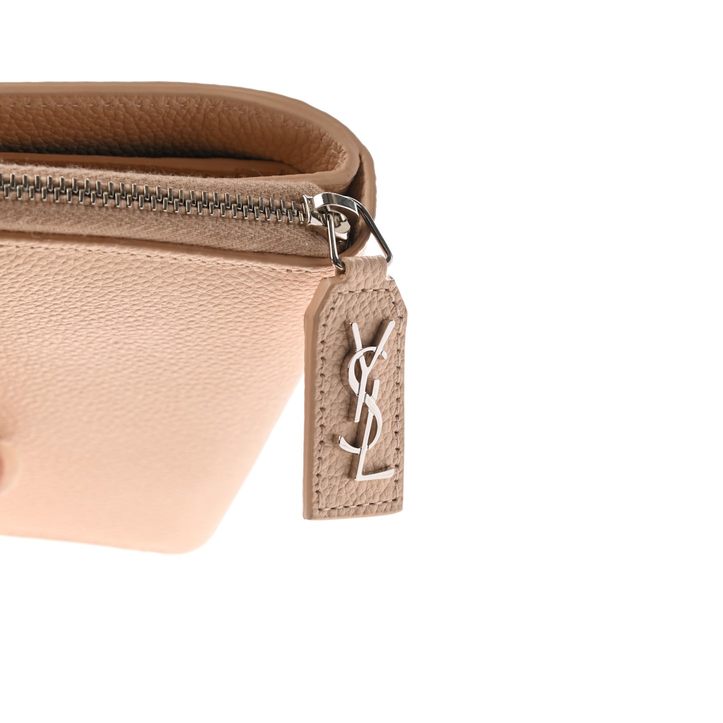 Grained Calfskin Rive Gauche Compact Zip Around Wallet Nude