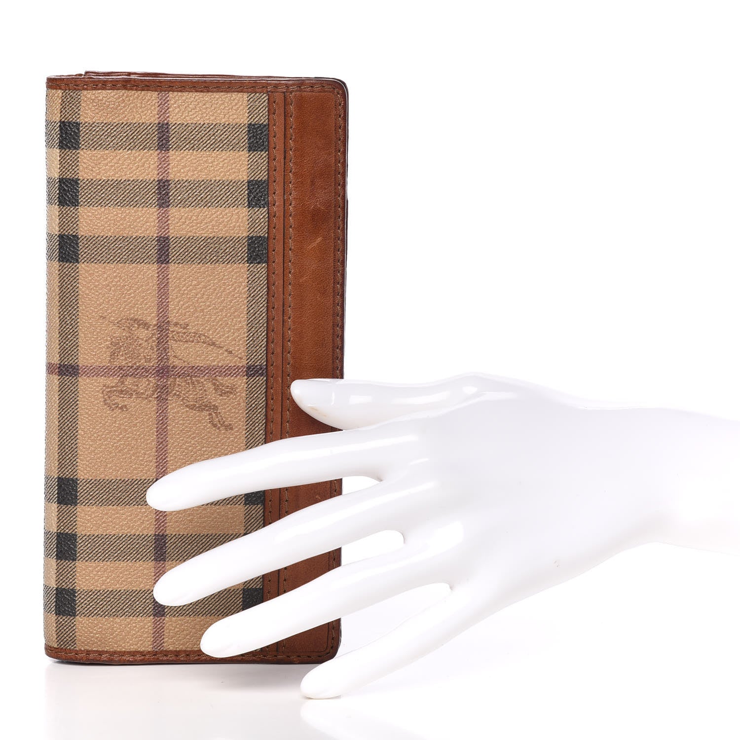 Burberry Haymarket Check Continental Wallet Tan 2 of 17