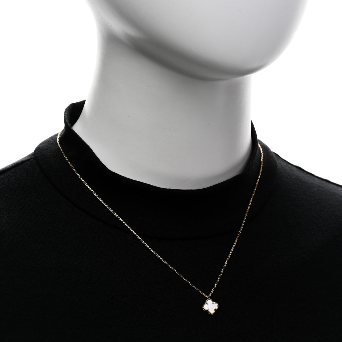 18K Yellow Gold Mother of Pearl Sweet Alhambra Pendant Necklace