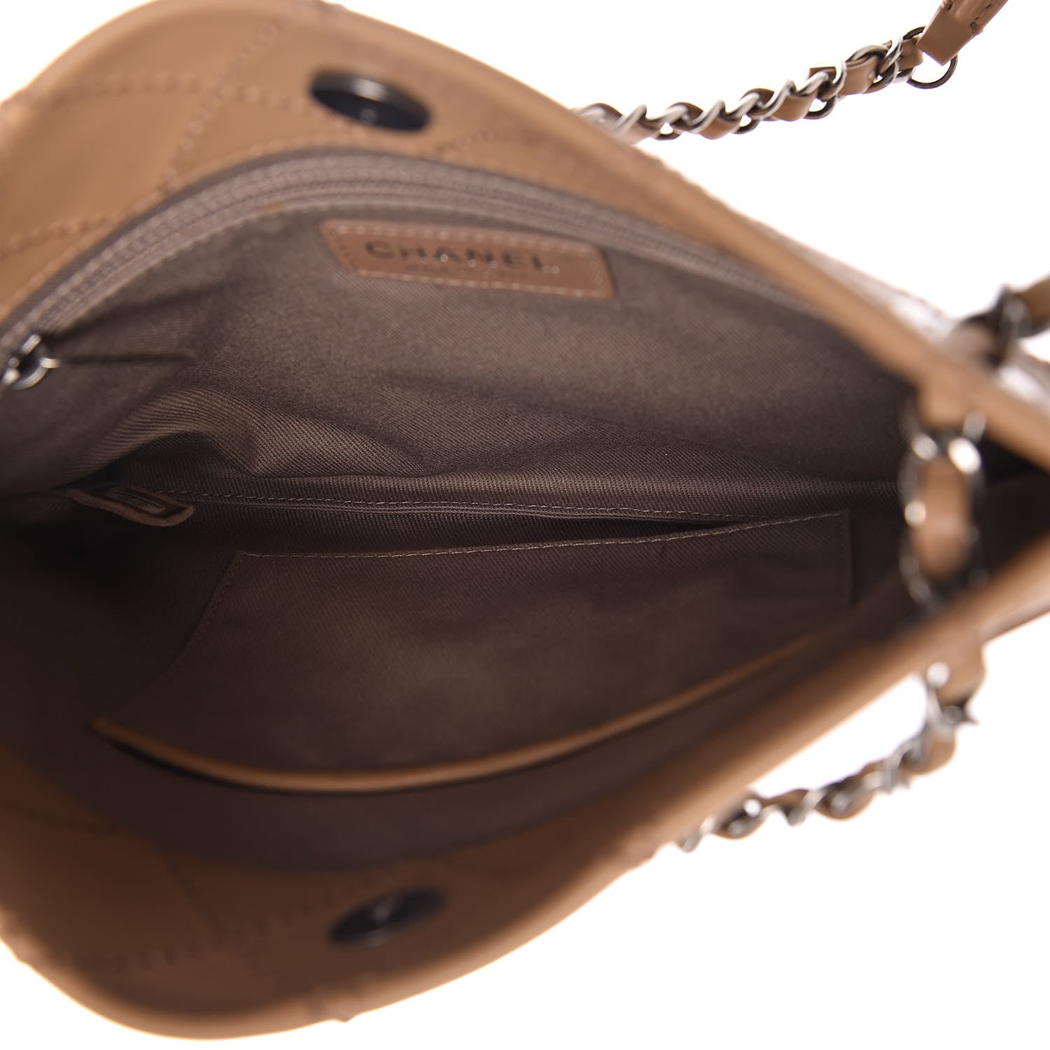 Chanel Calfskin Wild Stitch Small Shopping Tote Beige 5 of 11