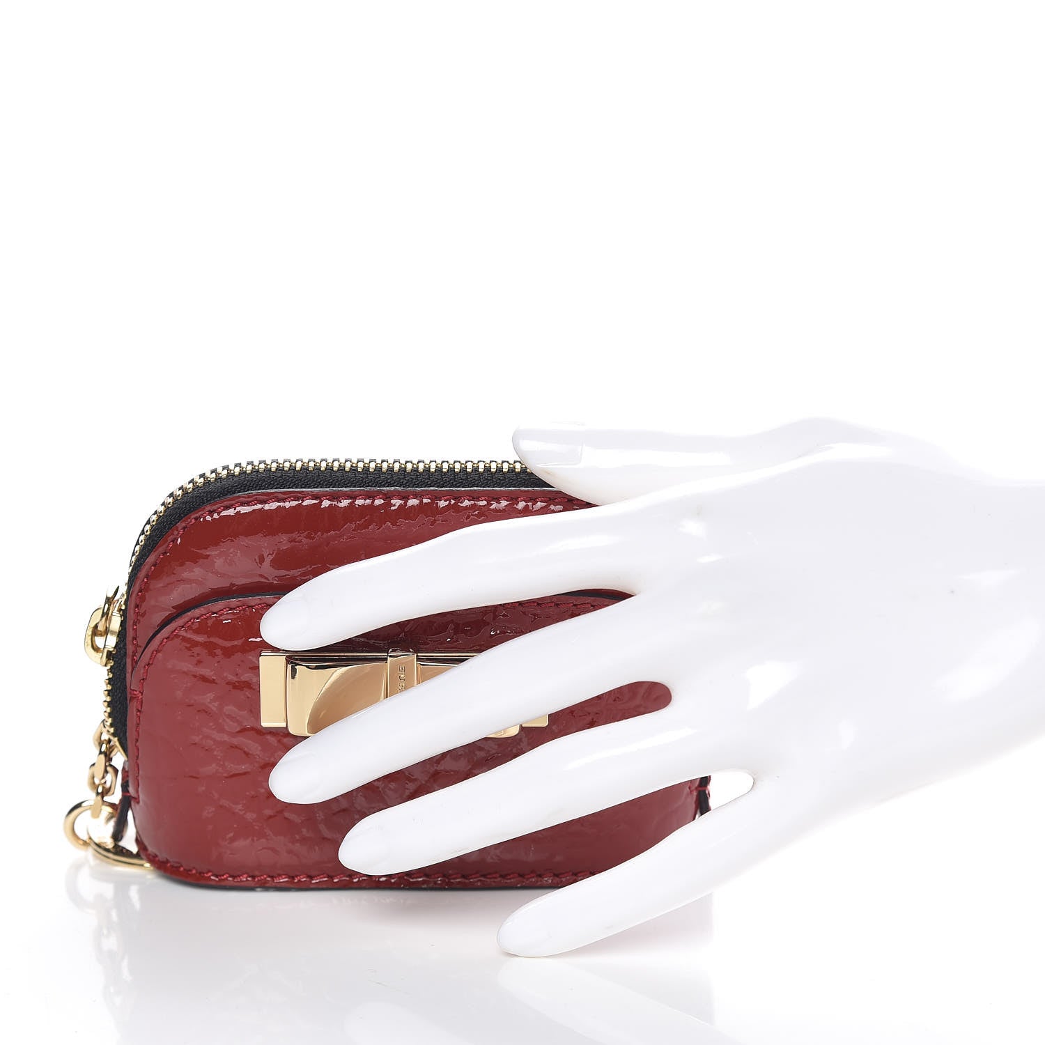 Burberry Heritage Patent Grain Extra Mini Bow Harrogate Coin Purse Military Red 2 of 7