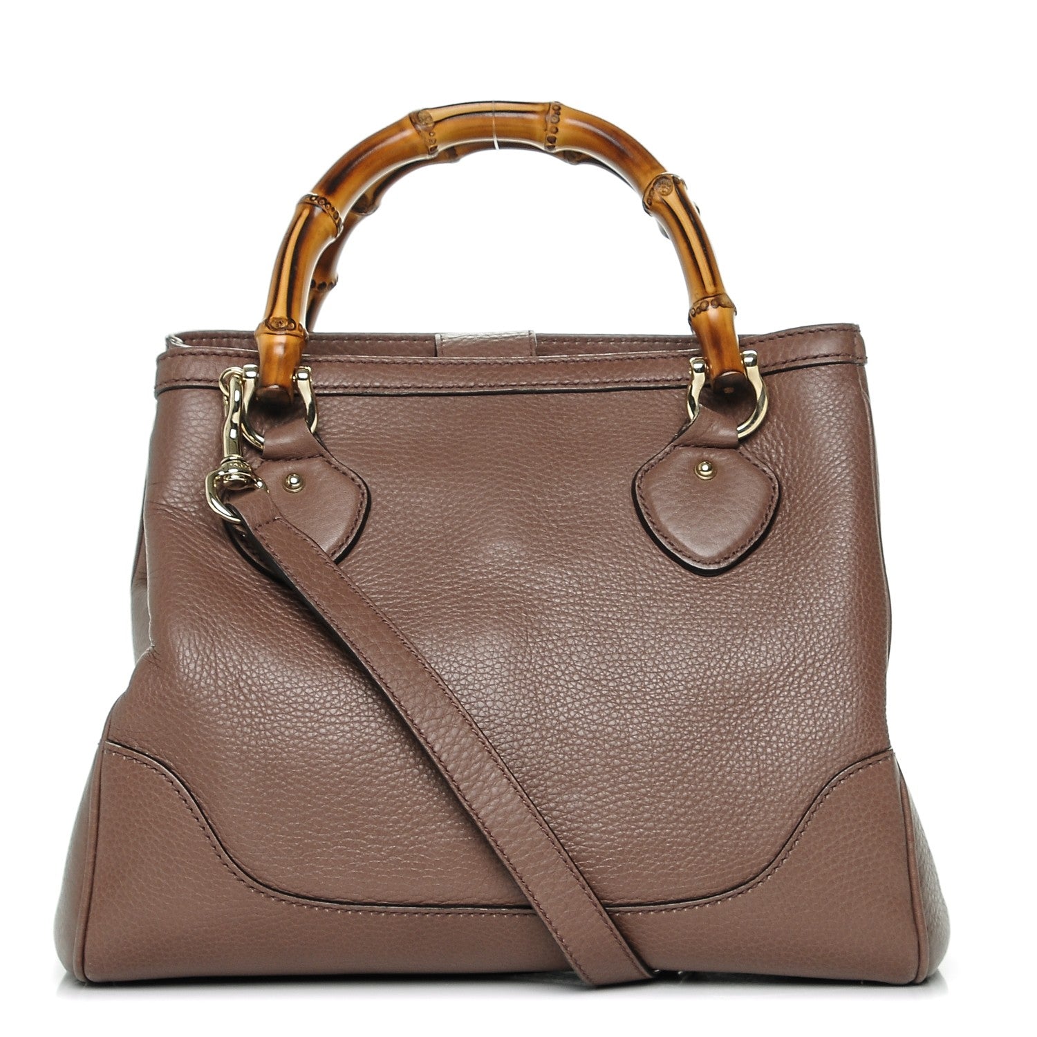 Gucci Pebbled Calfskin Small Diana Bamboo Top Handle Tote Pink Tan 1 of 6