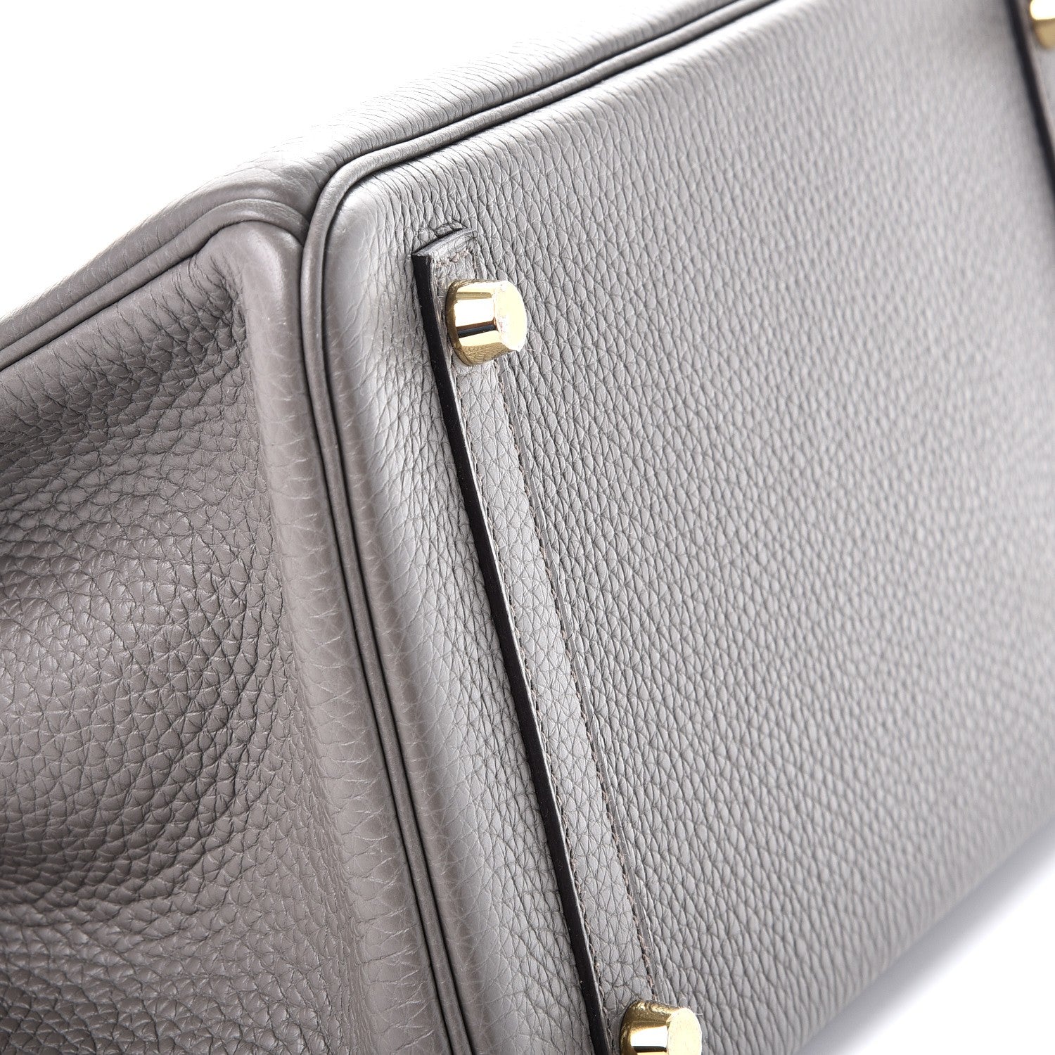 Hermes Taurillon Clemence Birkin 30 Etain 13 of 37