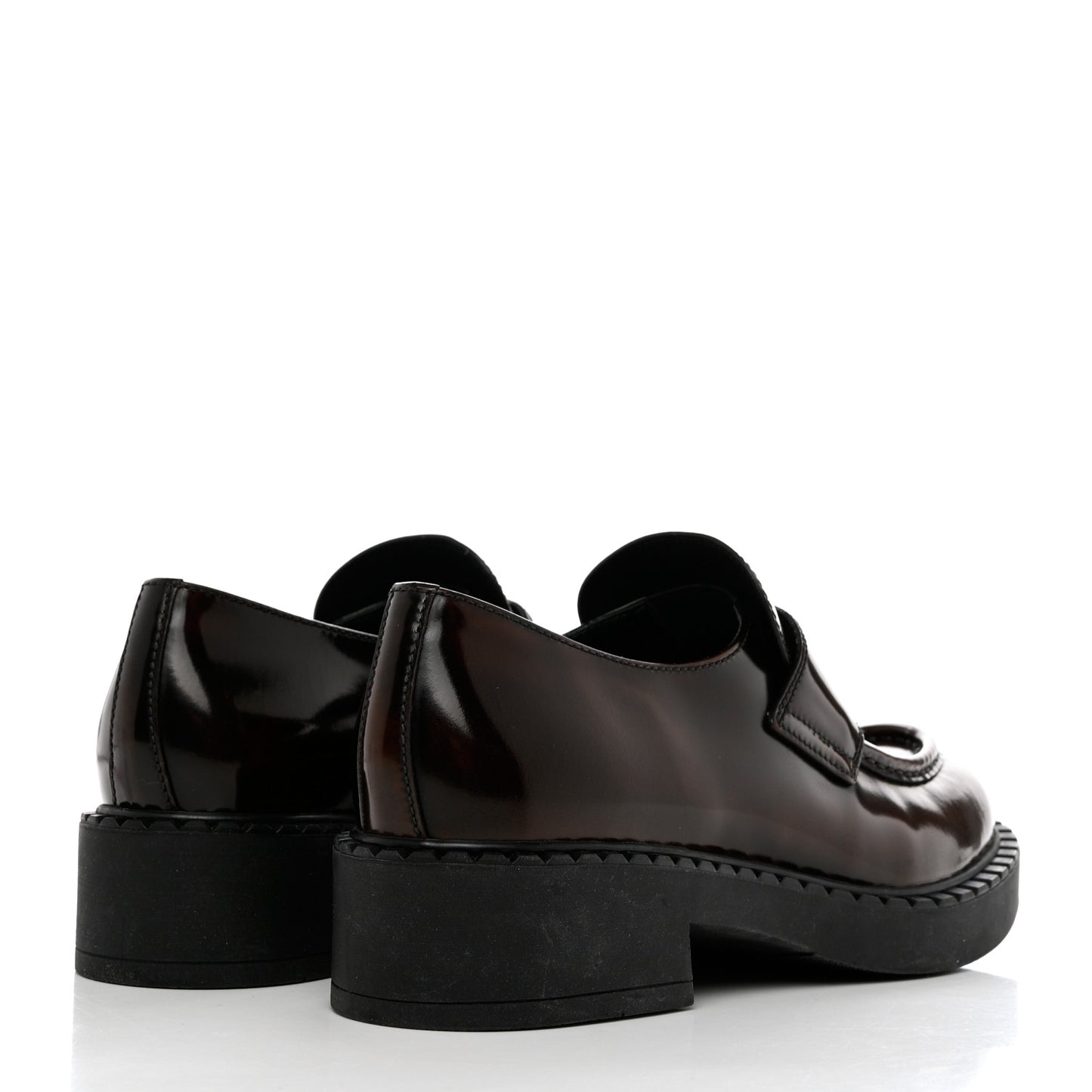 Spazzolato Metal Triangle Logo 50mm Loafers 40.5 Bruciatio Fume
