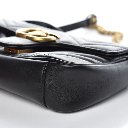 Gucci Calfskin Matelasse Mini GG Marmont Shoulder Bag Black 10 of 15