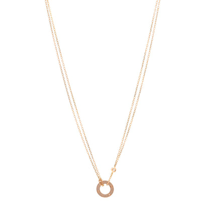 Cartier 18K Pink Gold 2 Diamond LOVE Necklace 1 of 5