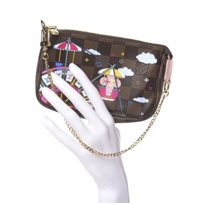 Louis Vuitton Damier Ebene 2020 Christmas Animation Big Wheel Mini Pochette Accessories Rose Ballerine 2 of 7