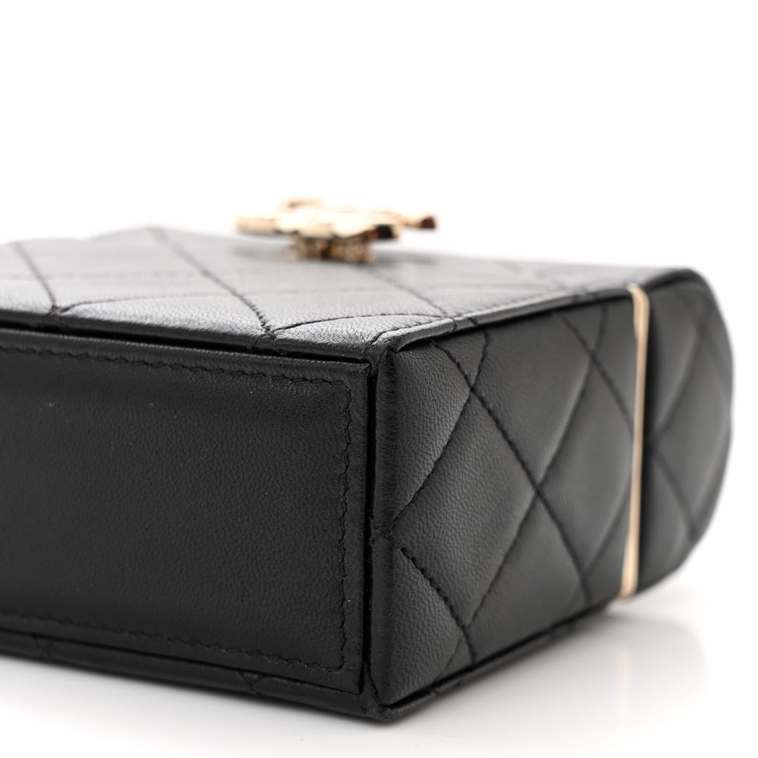 Chanel Lambskin Quilted Small Box With Chain Black 11 of 12