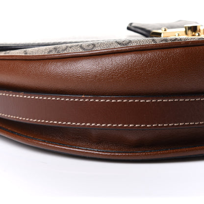 Gucci GG Supreme Monogram Calfskin Small Padlock Messenger Shoulder Bag Beige Black Cuir 6 of 16