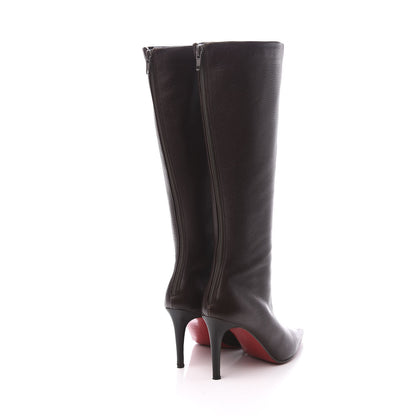 Christian Louboutin Calfskin 85 Knee High Boot 35 Dark Brown 4 of 10
