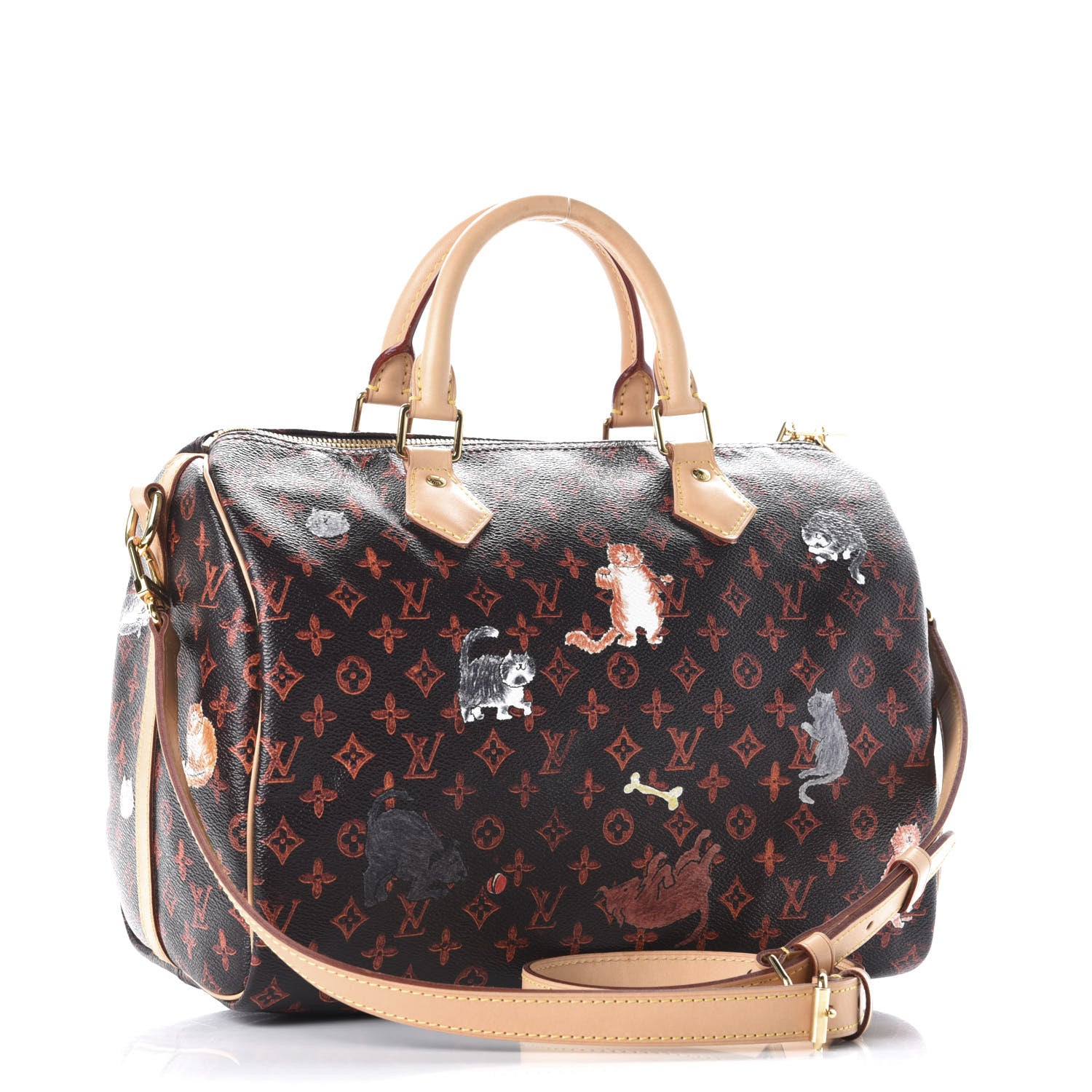 Louis Vuitton Catogram Speedy Bandouliere 30 Marron 3 of 10