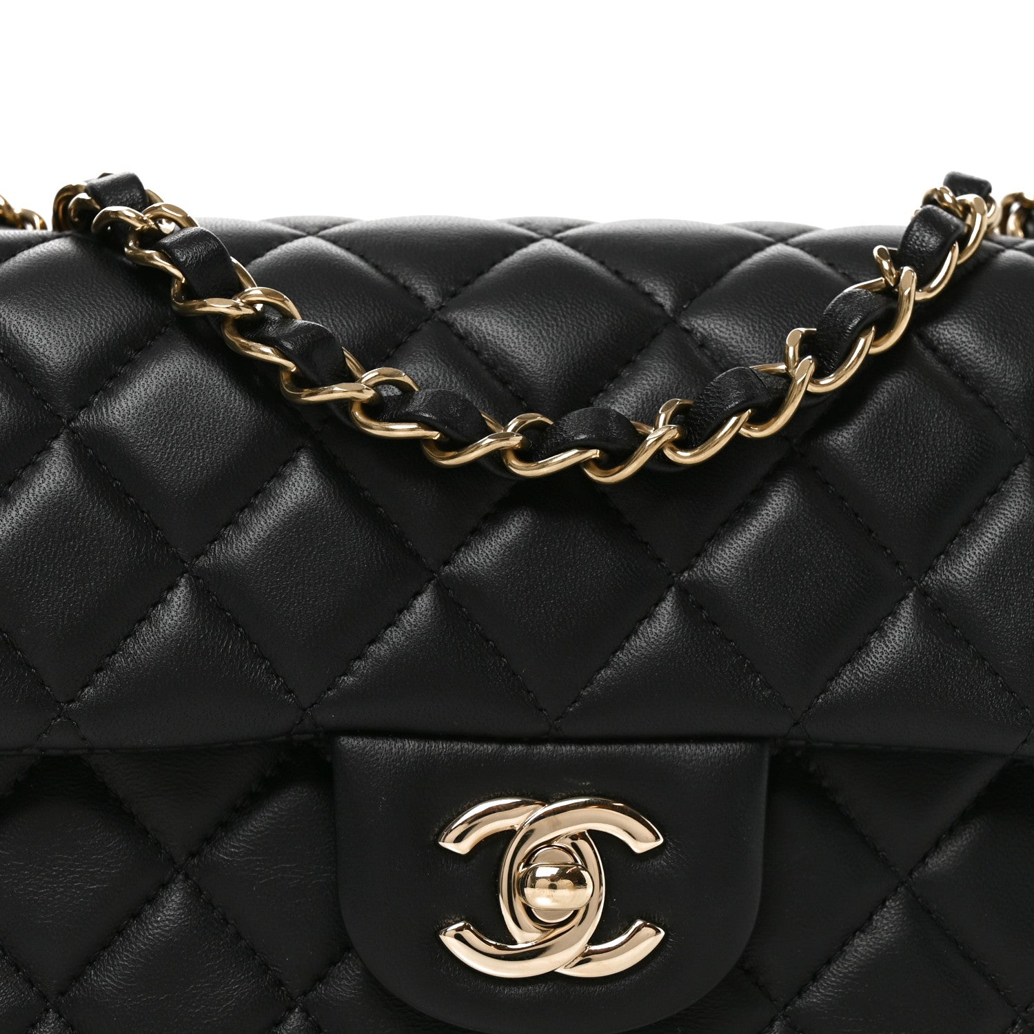 Chanel Lambskin Quilted Mini Rectangular Flap Black 8 of 11