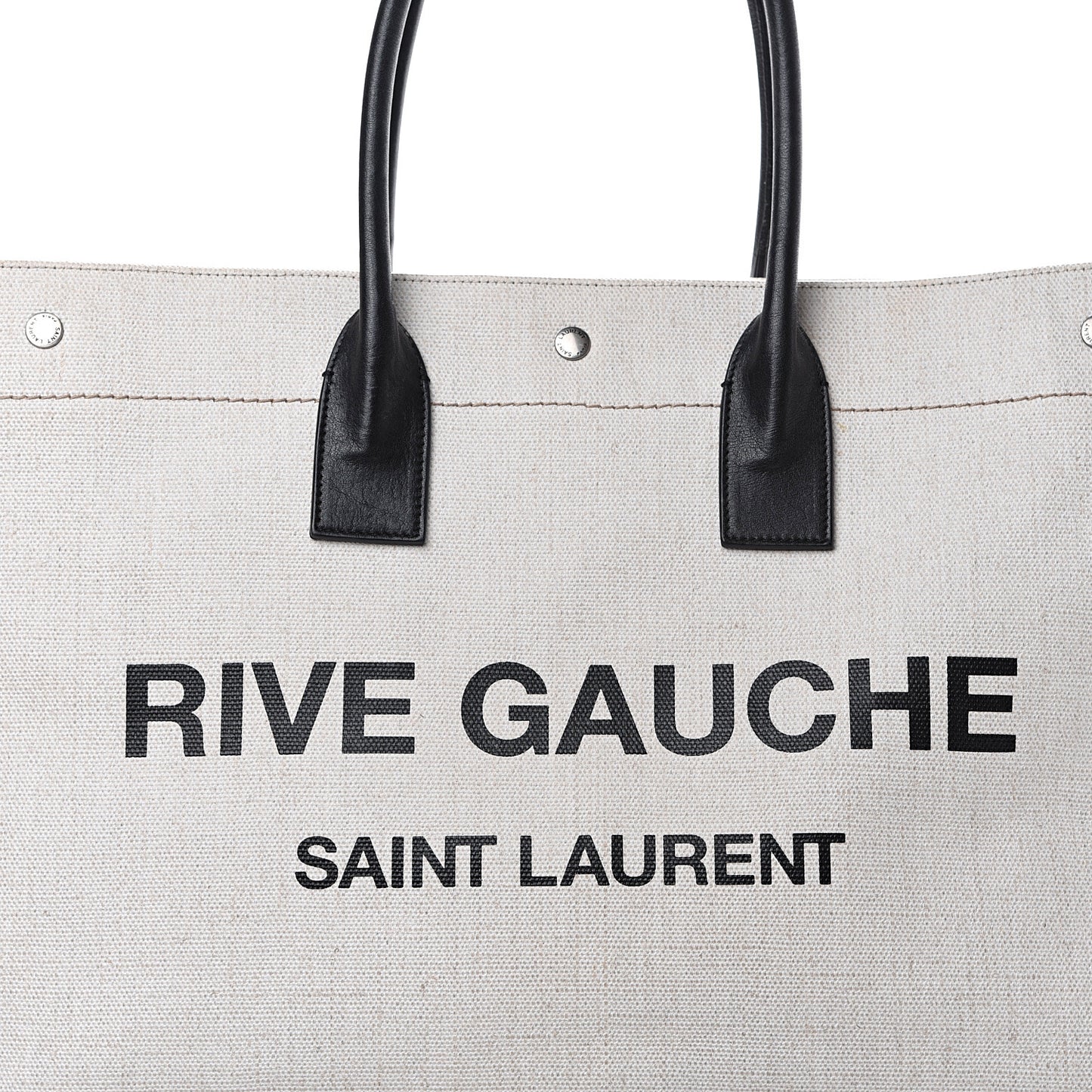 Linen Calfskin Rive Gauche Tote Optic White