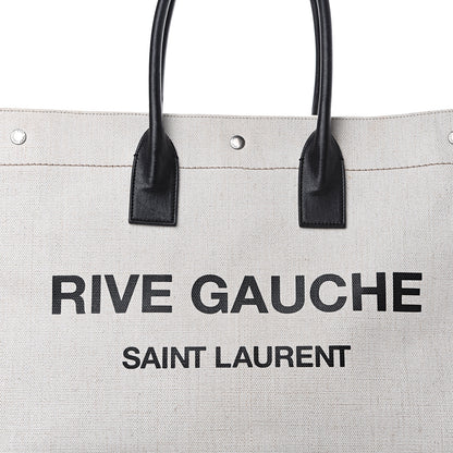 Saint Laurent Linen Calfskin Rive Gauche Tote Optic White 10 of 10