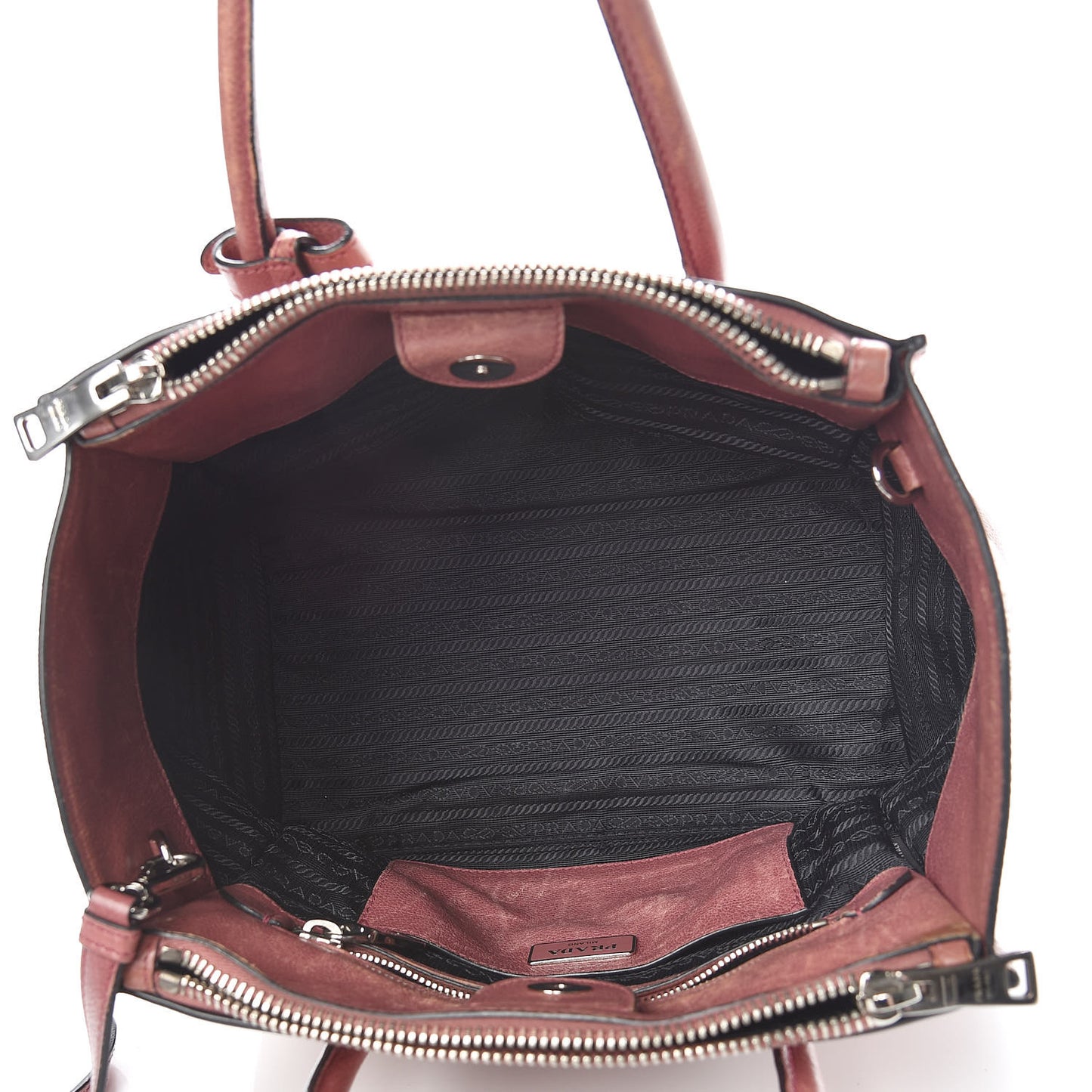 Glace Calf Small Twin Pocket Tote Pink