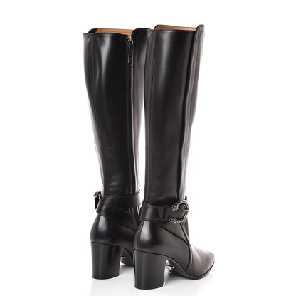 Gucci Calfskin Dionysus Elizabeth Knee High Boots 37.5 Black 4 of 8