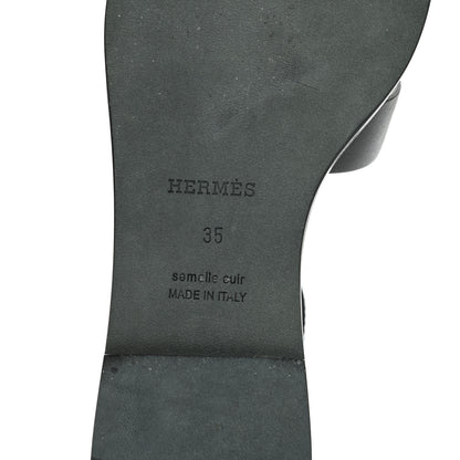 Hermes Calfskin Santorini Sandals 35 Black 6 of 9