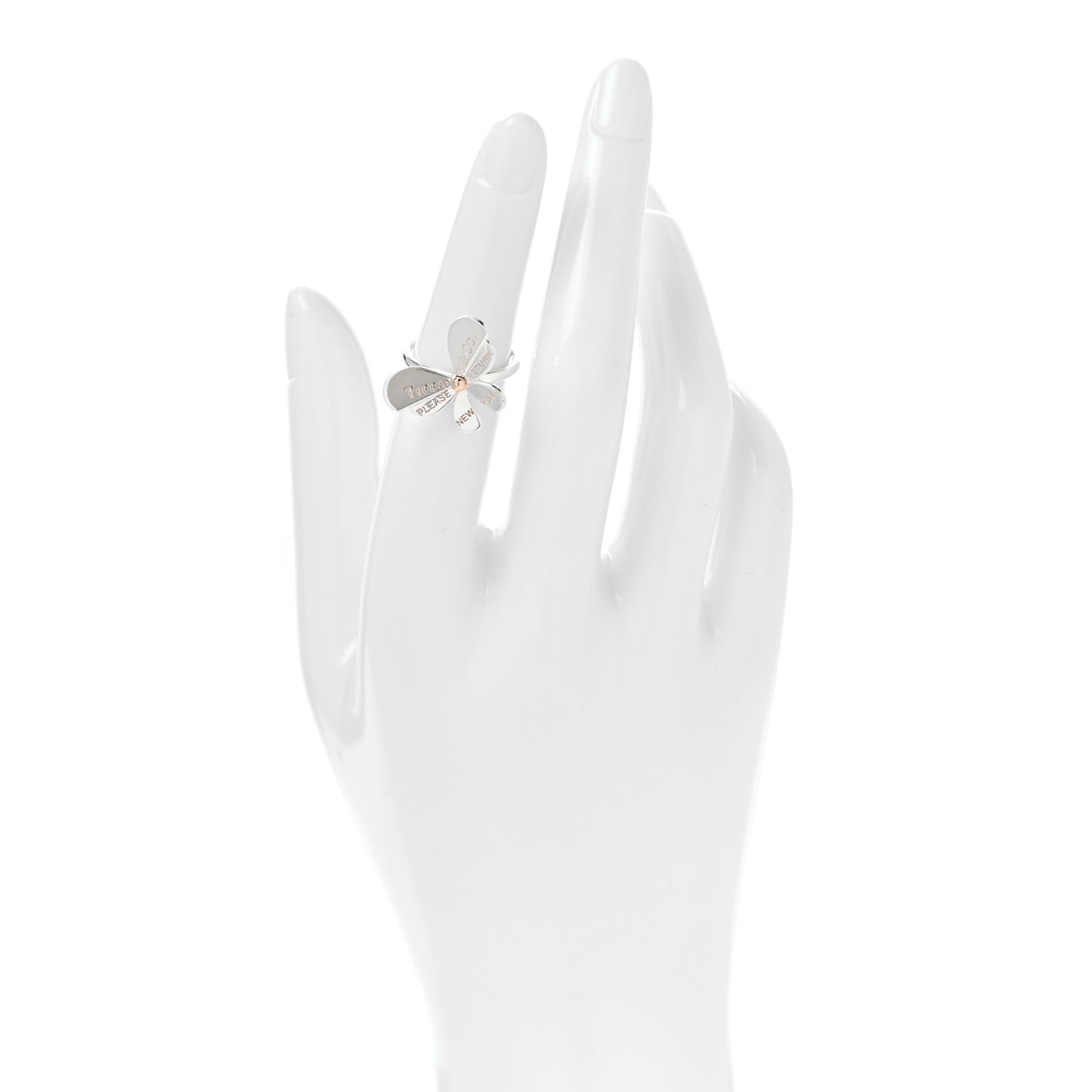 Sterling Silver 18K Rose Gold Return to Tiffany Love Bugs Butterfly Ring 49 5