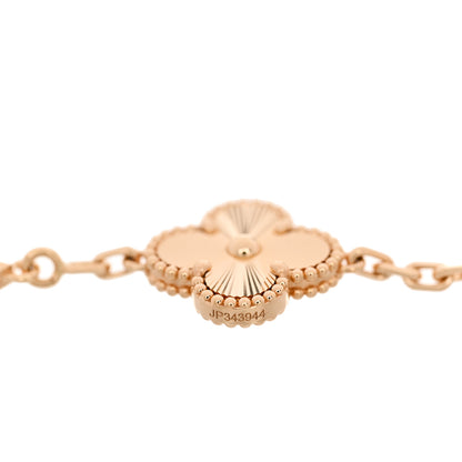 Van Cleef & Arpels 18K Yellow Gold Diamond 5 Motifs Guilloche Vintage Alhambra Bracelet 3 of 5
