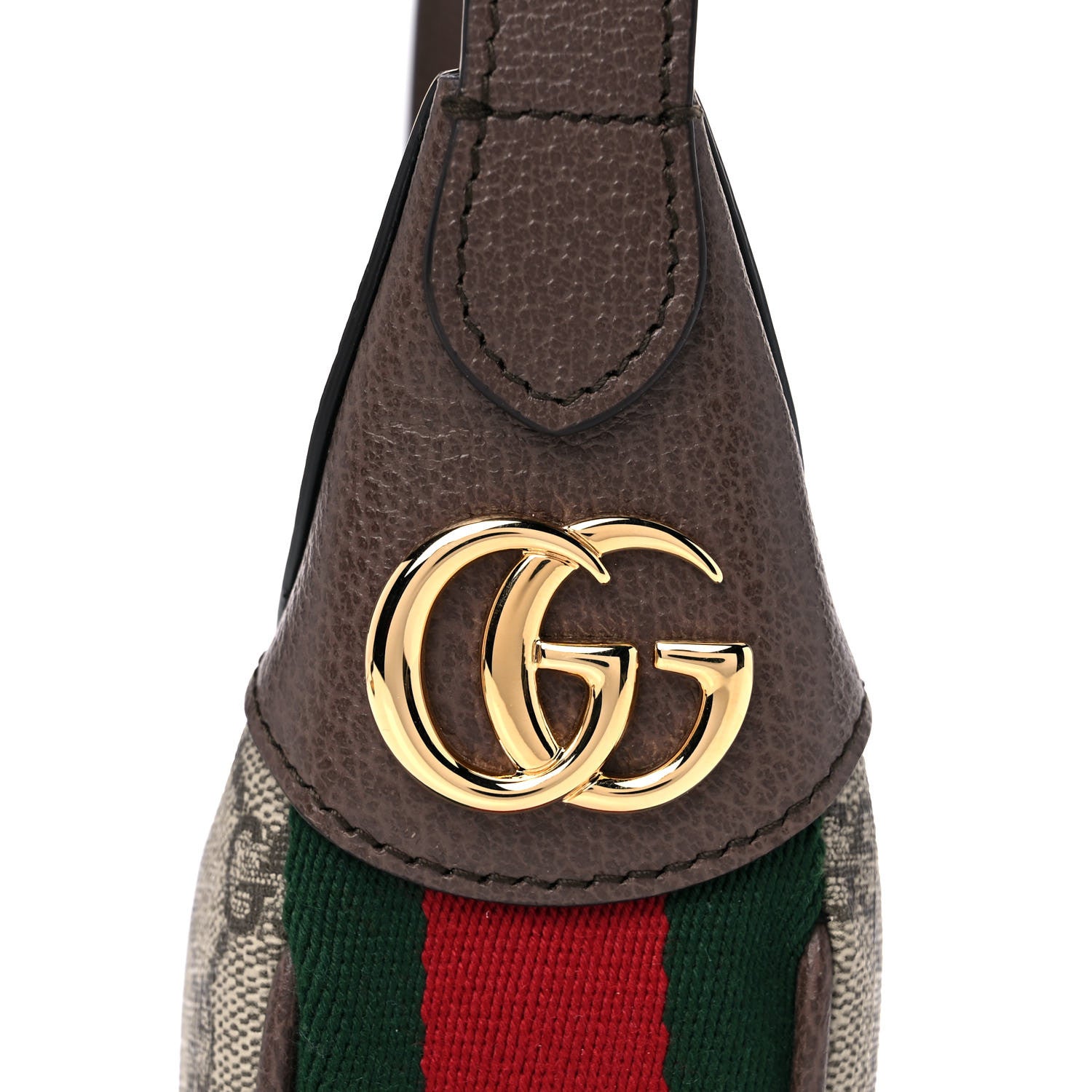 Gucci GG Supreme Monogram Textured Calfskin Web Mini Ophidia Half Moon Hobo Beige Ebony New Acero 10 of 11