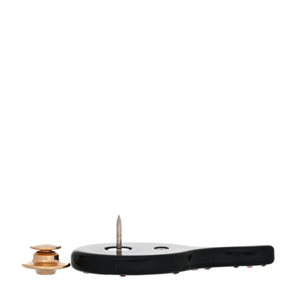 Chanel Resin Crystal Vanity Mirror Pin Brooch Black 4 of 4