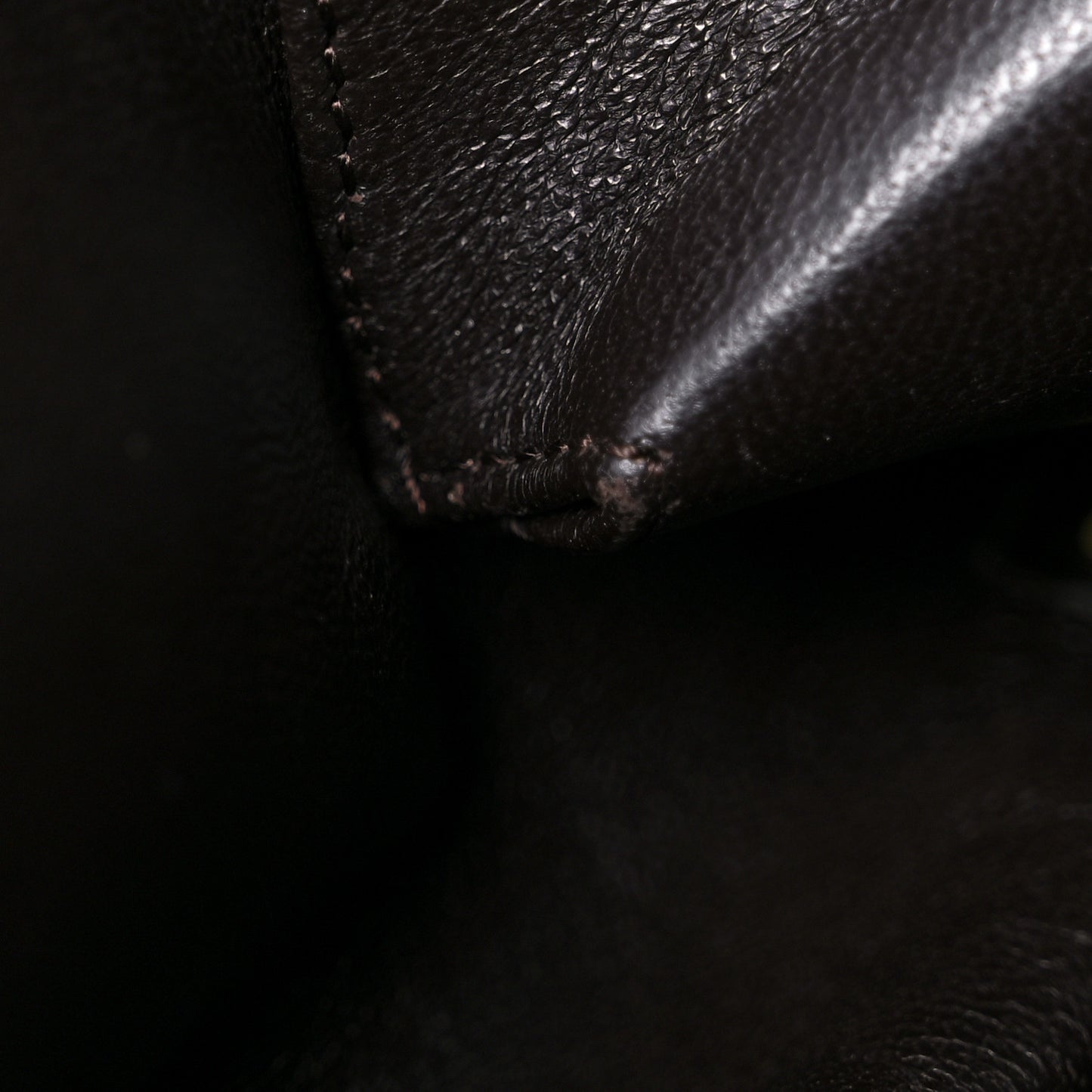 Caviar Half Moon Large Flap Dark Brown