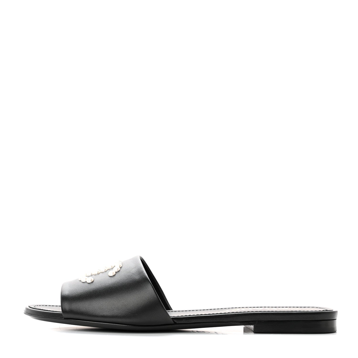 Chanel Lambskin Pearl CC Sandals 39 Black 1 of 11