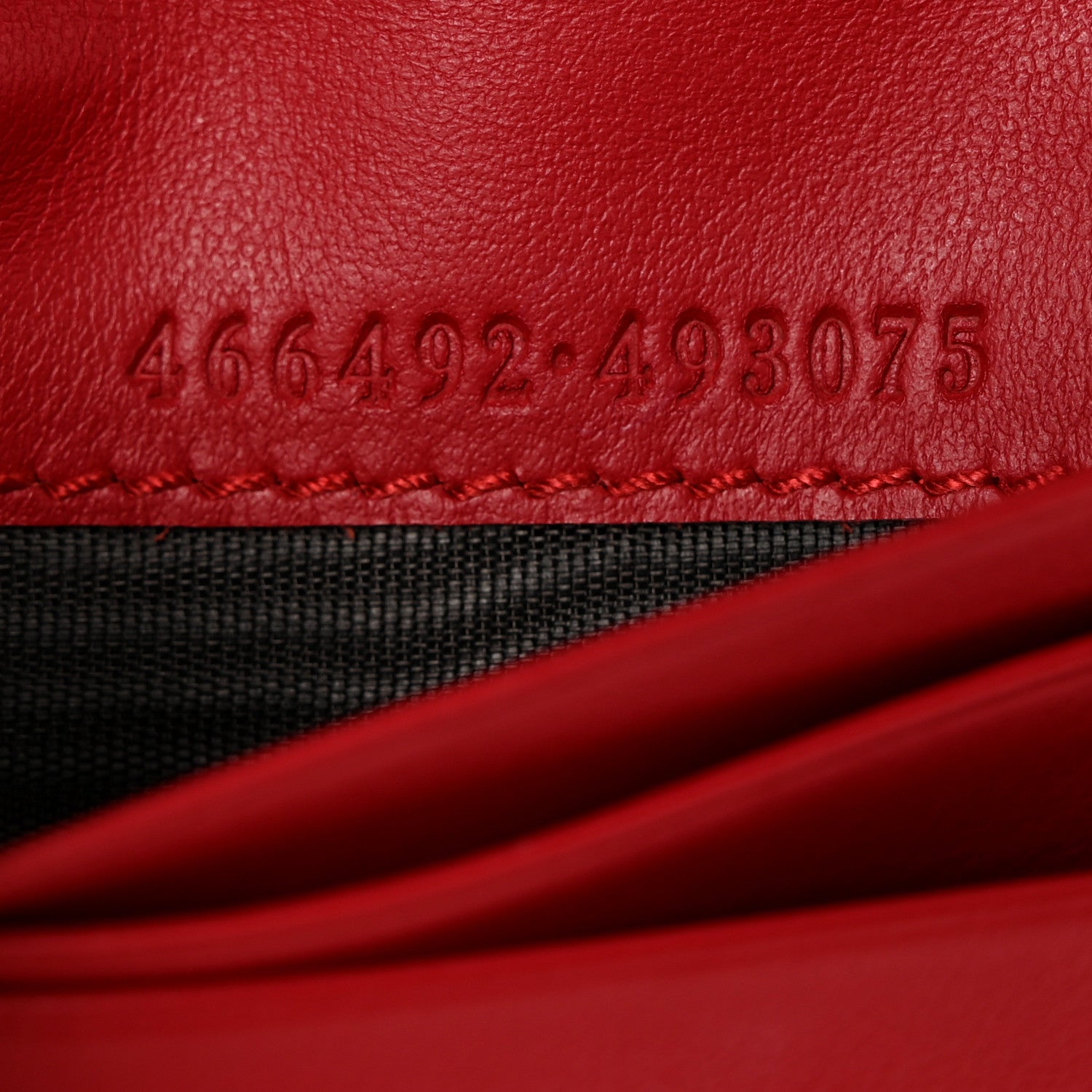 Gucci Calfskin Matelasse GG Marmont Card Case Wallet Hibiscus Red 7 of 11