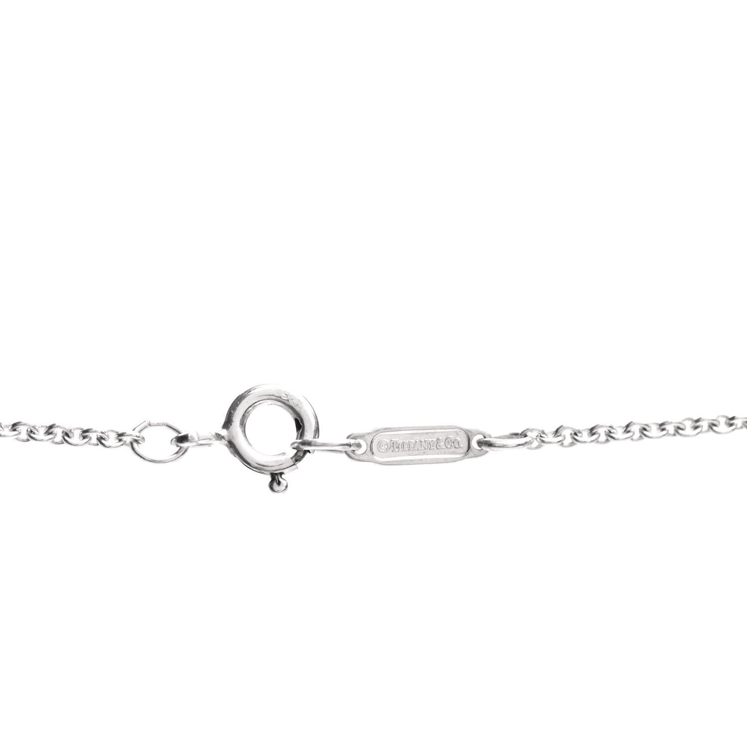 Tiffany Sterling Silver Diamond Small Daisy Key Pendant Necklace 4 of 4