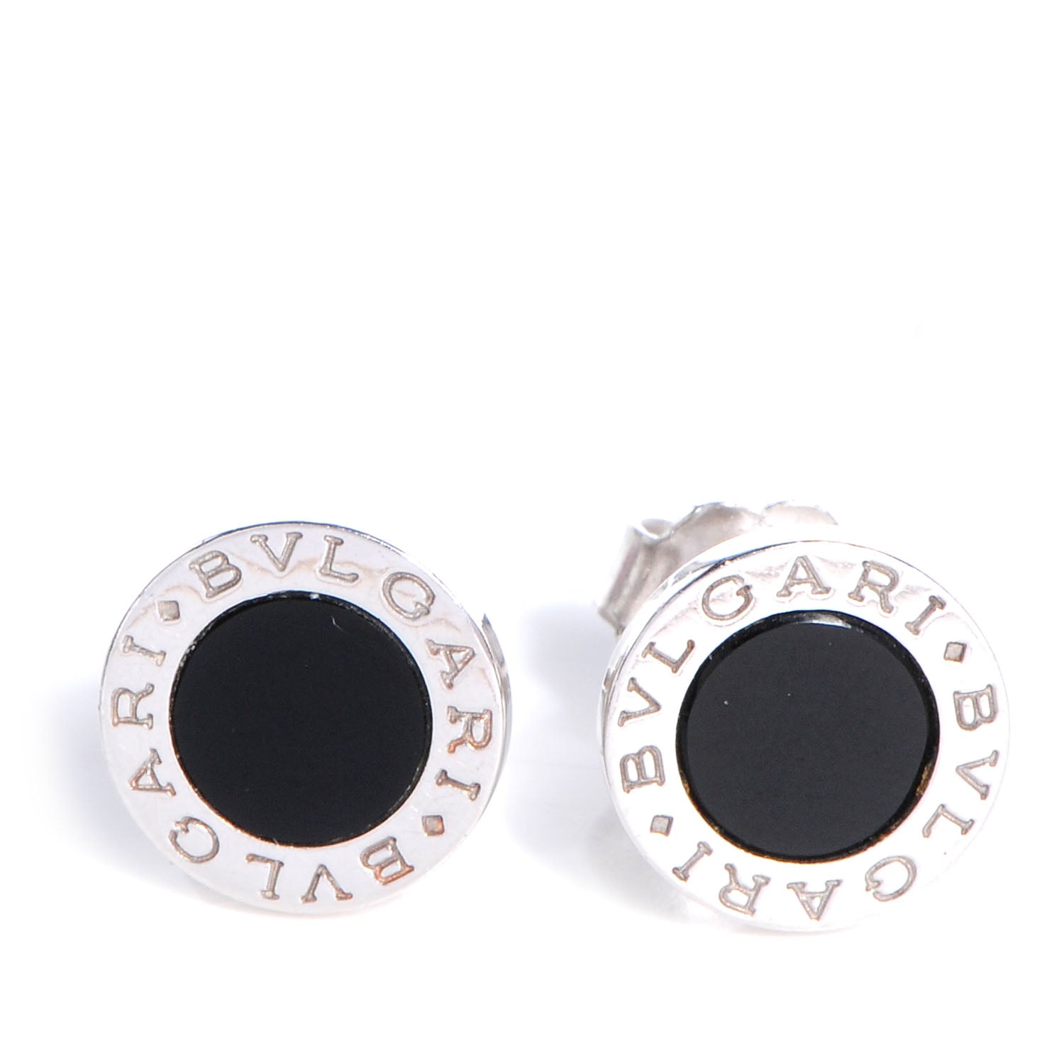 Bulgari 18K White Gold Black Onyx BVLGARI BVLGARI Stud Earrings 1 of 5